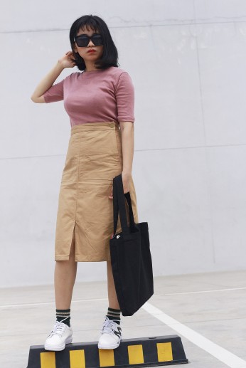 Áo thun tay lỡ-Hồng