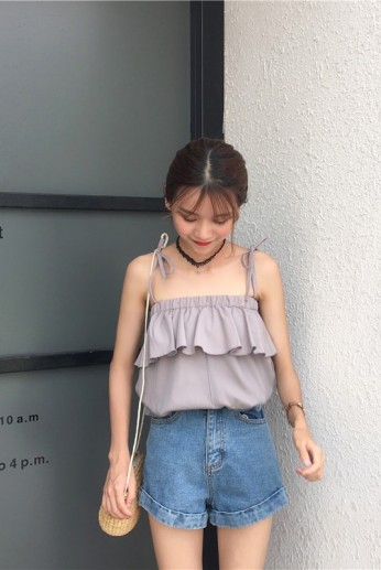 Áo xếp tầng xám