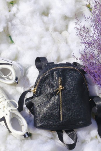 Balo dây kéo thẳng giữa-Đen