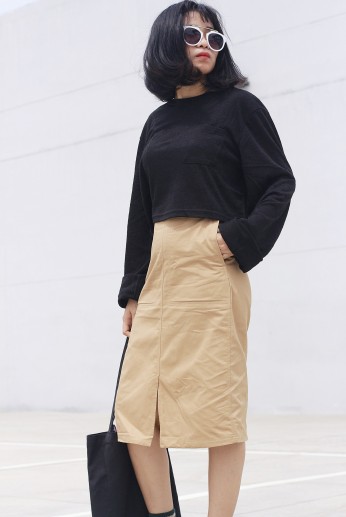 Chân váy kaki-vàng