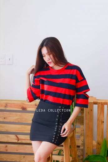 Chân váy đan dây 1 bên-Đen-M