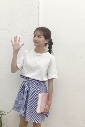 Đầm liền áo sọc xanh